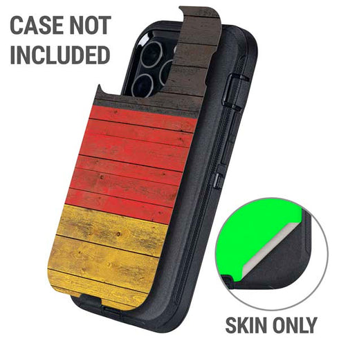 German Flag Dark Wood Otterbox Defender iPhone Skin