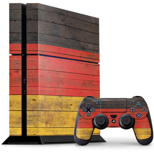 German Flag Dark Wood PS4 Console and Controller Bundle Skin