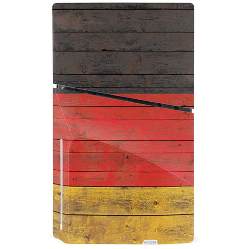 German Flag Dark Wood PS5 Slim Disk Bundle Skin
