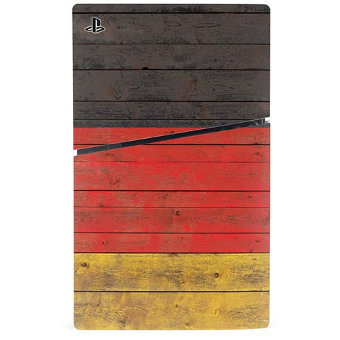 German Flag Dark Wood PS5 Slim Digital Edition Console Skin