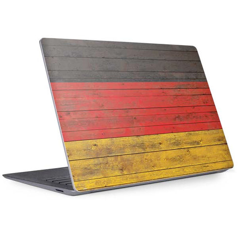 German Flag Dark Wood Surface Laptop 3 13.5in Skin
