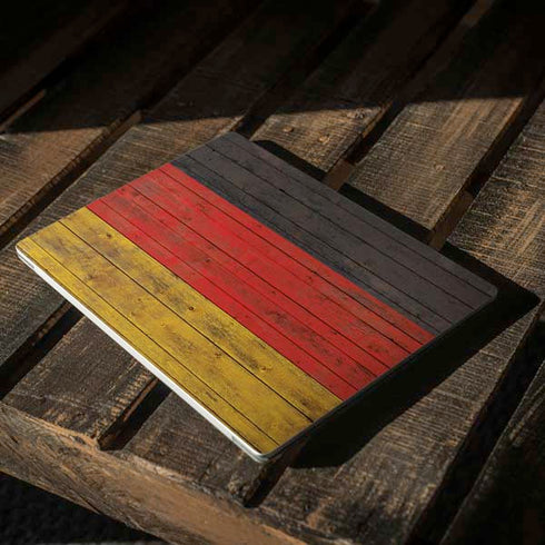 German Flag Dark Wood Surface Laptop 3 13.5in Skin