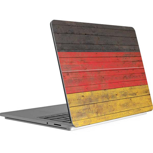 German Flag Dark Wood Surface Laptop Studio Skin