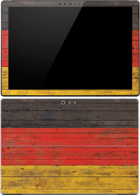 German Flag Dark Wood Surface Pro 4 Skin