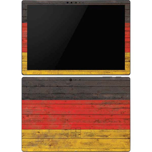 German Flag Dark Wood Surface Pro 6 Skin