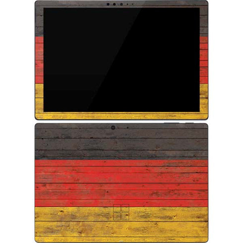 German Flag Dark Wood Surface Pro 7 Skin