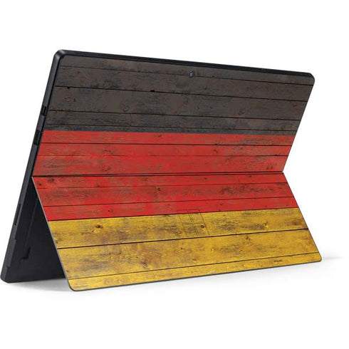 German Flag Dark Wood Surface Pro 7 Skin