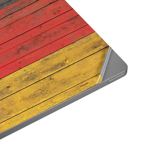 German Flag Dark Wood Universal Laptop 15in (12.2 x 8.8in) Skin