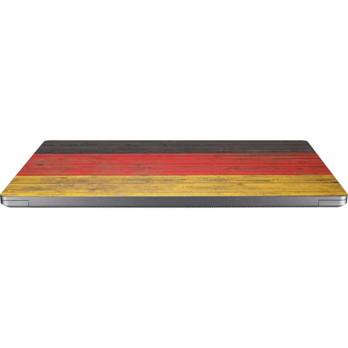 German Flag Dark Wood Universal Laptop 17in (13.8 x 10in) Skin