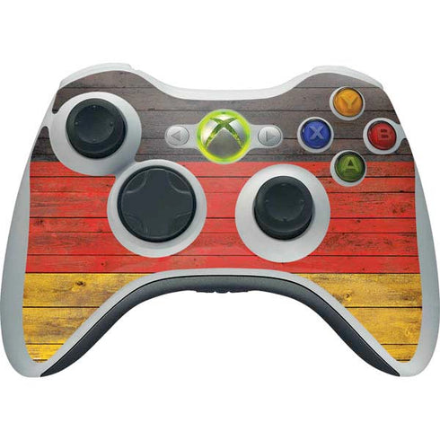 German Flag Dark Wood Xbox 360 Wireless Controller Skin