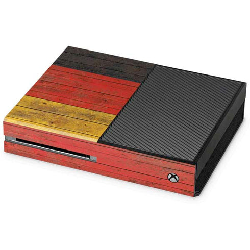German Flag Dark Wood Xbox One Console Skin