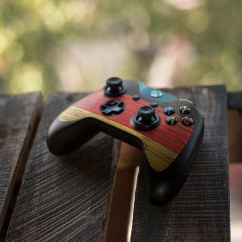 German Flag Dark Wood Xbox One Controller Skin
