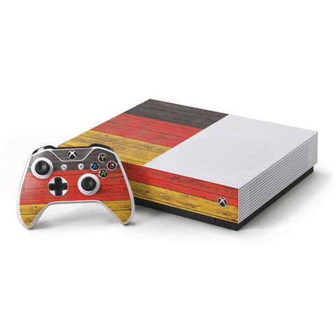 German Flag Dark Wood Xbox One S All-Digital Edition Bundle Skin