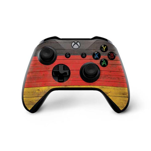 German Flag Dark Wood Xbox One X Controller Skin