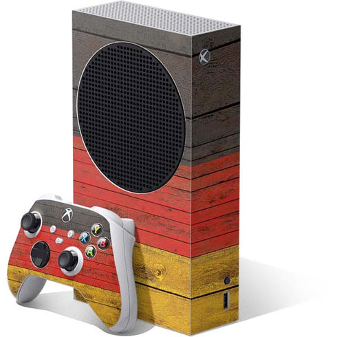 German Flag Dark Wood Xbox Series S Bundle Skin