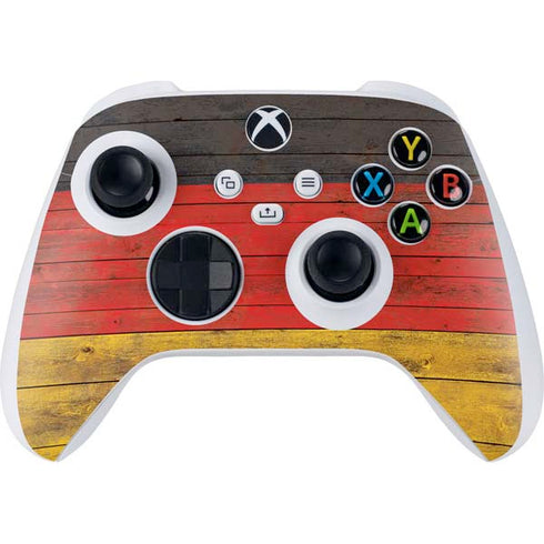 German Flag Dark Wood Xbox Series S Controller Skin