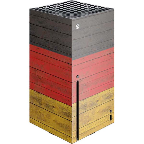 German Flag Dark Wood Xbox Series X Console Skin