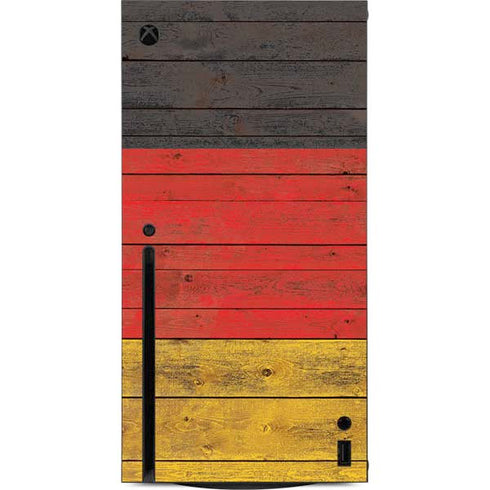 German Flag Dark Wood Xbox Series X Console Skin