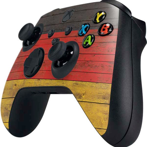 German Flag Dark Wood Xbox Series X Controller Skin