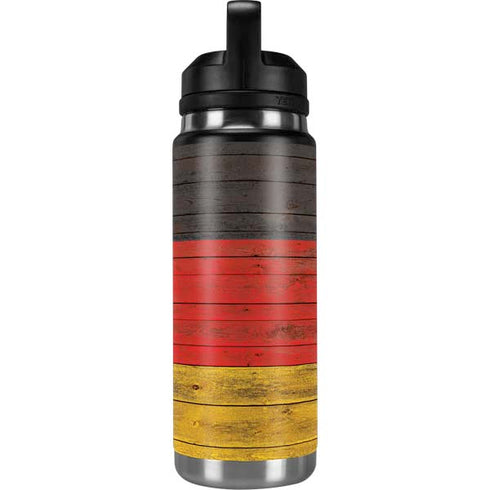 German Flag Dark Wood YETI Rambler 26oz Bottle Skin