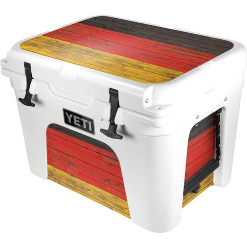 German Flag Dark Wood YETI Tundra 35 Hard Cooler Skin