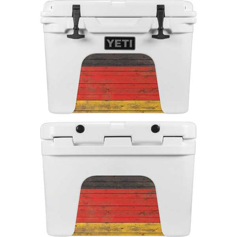 German Flag Dark Wood YETI Tundra 35 Hard Cooler Skin