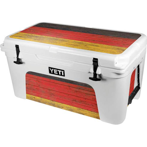 German Flag Dark Wood YETI Tundra 65 Hard Cooler Skin