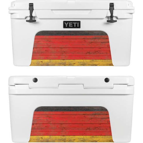 German Flag Dark Wood YETI Tundra 75 Hard Cooler Skin