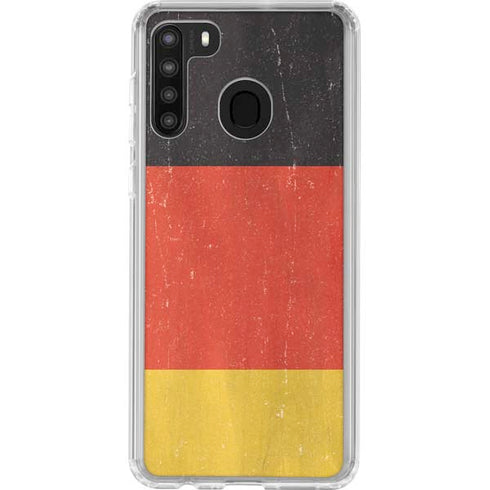 German Flag Distressed Galaxy A21 Clear Case