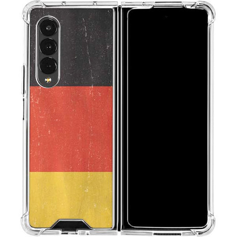 German Flag Distressed Galaxy Z Fold4 5G Clear Case