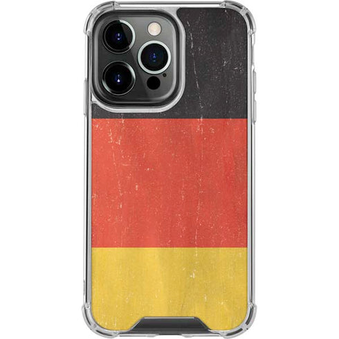 German Flag Distressed iPhone 14 Pro Clear Case