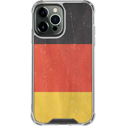 German Flag Distressed iPhone 14 Pro Max Clear Case