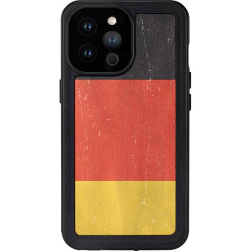 German Flag Distressed iPhone 14 Pro Max Waterproof Case
