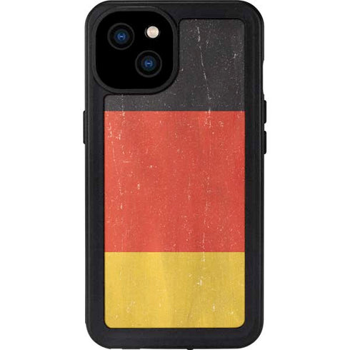 German Flag Distressed iPhone 15 Plus Waterproof Case