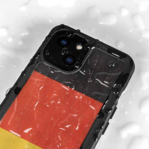 German Flag Distressed iPhone 15 Plus Waterproof Case
