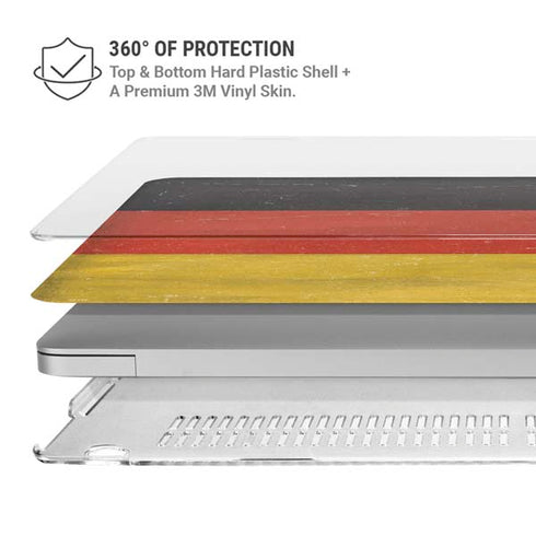 German Flag Distressed MacBook Air 13in M1 (2021) Case plus Skin