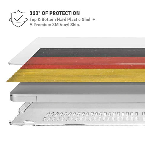 German Flag Distressed MacBook Air 15in (2023-2025) Case plus Skin