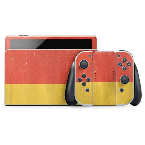 German Flag Distressed Nintendo Switch OLED (2021) Skin