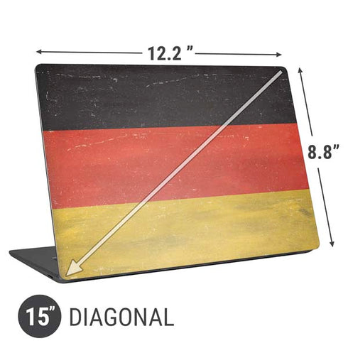 German Flag Distressed Universal Laptop 15in (12.2 x 8.8in) Skin