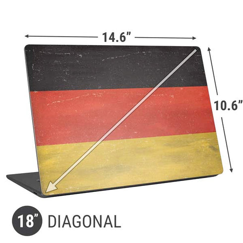 German Flag Distressed Universal Laptop 18in (14.6 x 10.6in) Skin