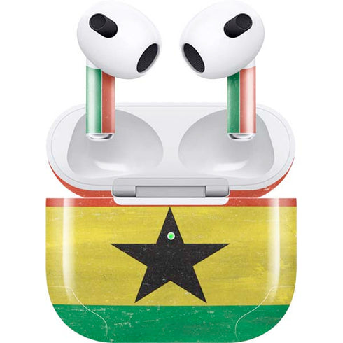 Ghana Flag Distressed Apple AirPods (3rd Gen 2021) Skin
