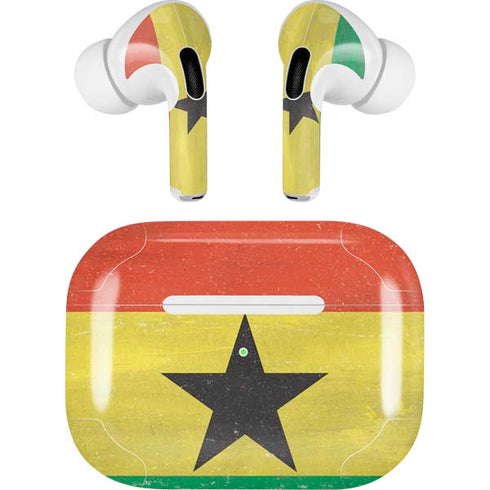 Ghana Flag Distressed Apple AirPods Pro Skin