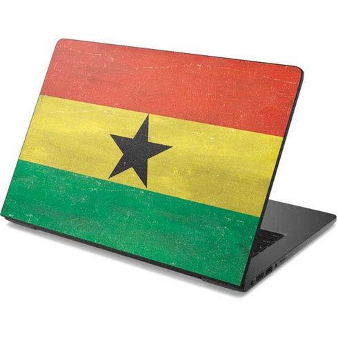 Ghana Flag Distressed Dell Chromebook Skin