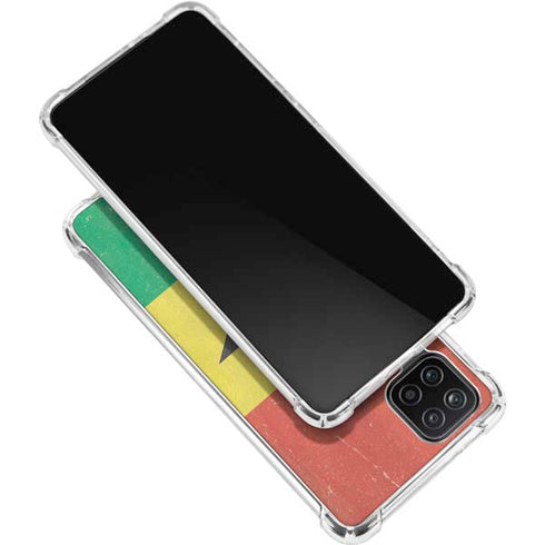Ghana Flag Distressed Galaxy A12 Clear Case