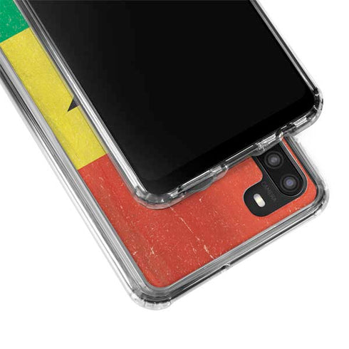 Ghana Flag Distressed Galaxy A21 Clear Case