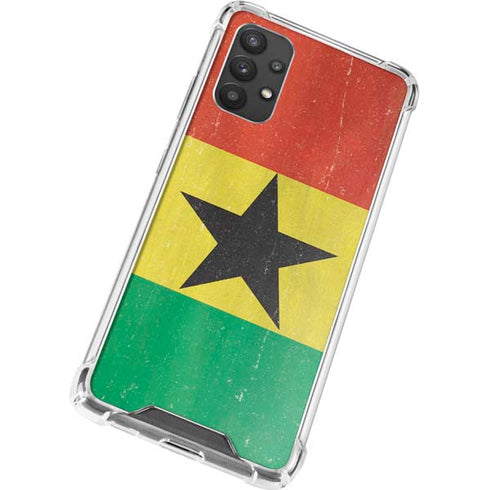 Ghana Flag Distressed Galaxy A32 5G Clear Case