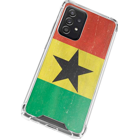 Ghana Flag Distressed Galaxy A52 5G Clear Case