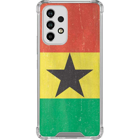 Ghana Flag Distressed Galaxy A53 5G Clear Case