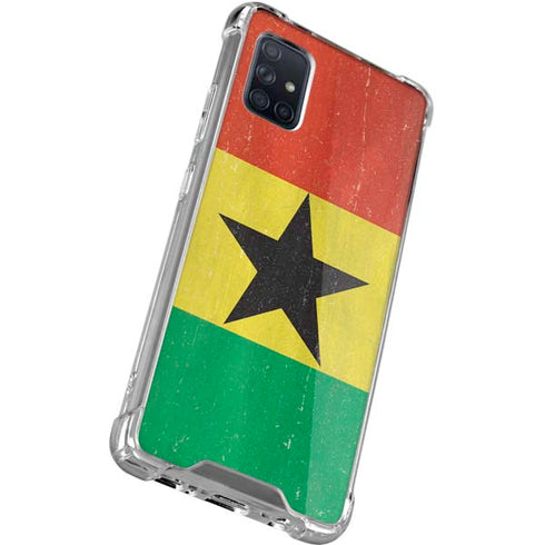 Ghana Flag Distressed Galaxy A71 5G Clear Case