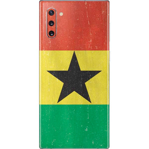 Ghana Flag Distressed Galaxy Note 10 Skin
